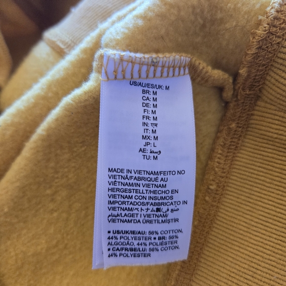 3/$25 Amazon Essentials Crew Neck Sweatshirt Marigold Mustard Yellow Cotton - Picture 8 of 10